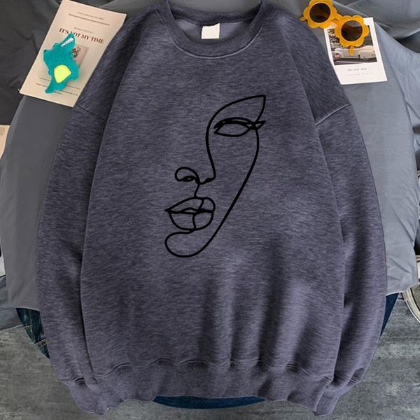 

men's hoodies & sweatshirts black print half face cartoons man hoodie street crewneck sweatshirt fashion harajuku vintage clothes casua