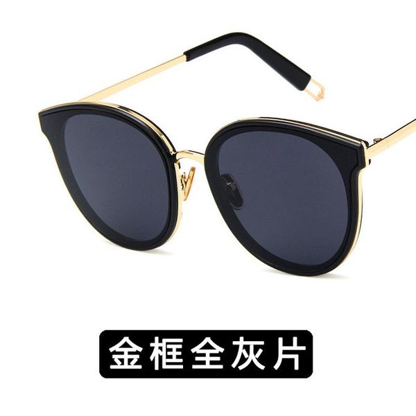 

fashion ladies round eye classic women reflective sunglasses tinted color lens black big frame sun glasses, White;black