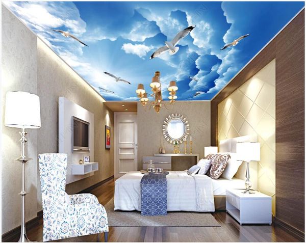 

3d ceiling murals wallpaper custom p sky clouds leaves peach blossom butterfly landscape 3d wall murals wallpaper for walls 3 d home decor i