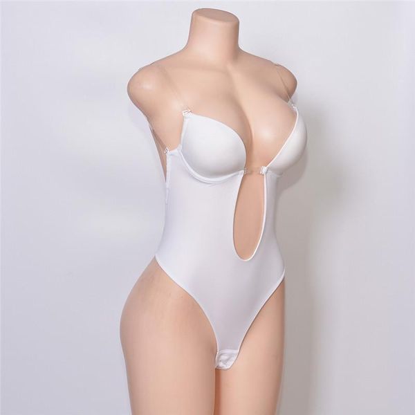 

bras women plunging deep v-neck strapless backless bodysuit for wedding body shaper bra shapewear u plunge, Red;black