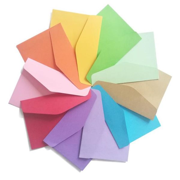 

10x mini enveloppen snoep kleuren briefpapier gift card effen kleur envelop post po brief voor kantoor school wrap