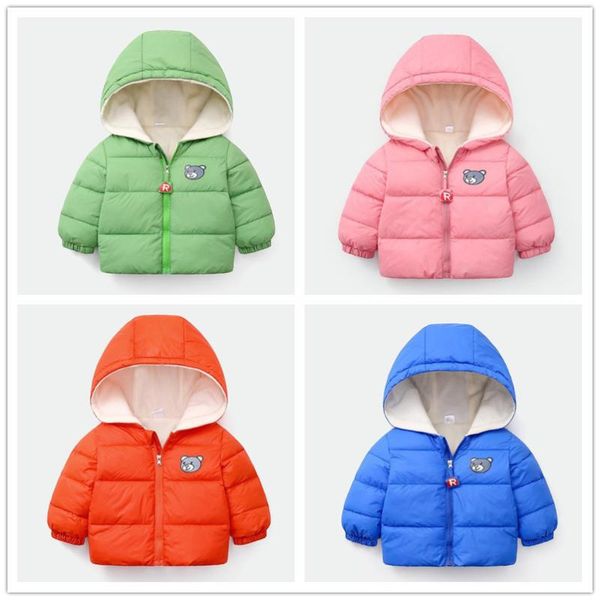 

down coat born winter baby girls hooded jacket warm toddler children outerwear kids jackets czy013, Blue;gray