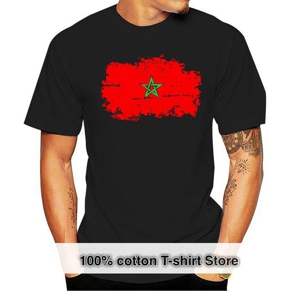 

men's t-shirts s-5xl morocco flag nostalgic style short sleeve t-shirt male o-neck t shirt tee casual, White;black