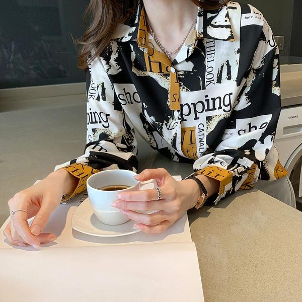

women's blouses & shirts womens and solid yellow fashion blouse office shirt blusas mujer de moda 2021 long sleeve women clothes, White