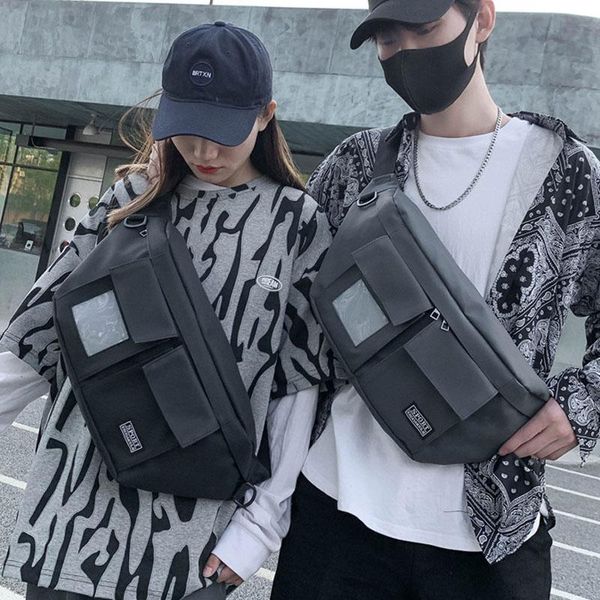 

street hip hop waist belt bag oxford cloth crossbody chest bags large capacity phone pack and purse packs