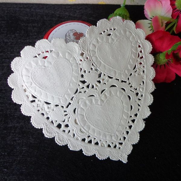 

other festive & party supplies 3000 x mini diy 4inch white peach heart paper doily cake baking oilproof pads