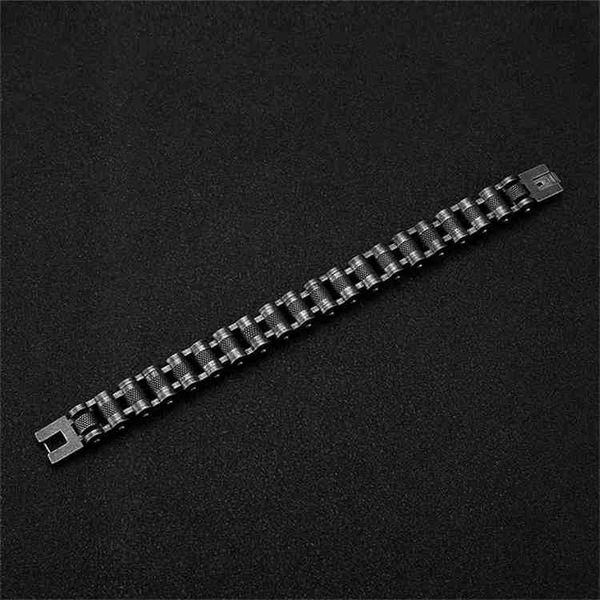

motorcycle men bracelet 13mm stainless steel retro jewelry wide hand chain accessories wristband male bangles friends for gift-a, Golden;silver