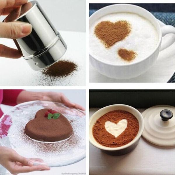

baking & pastry tools stainless steel fine mesh coffee chocolate scatter powder dredger sifter duster shaker