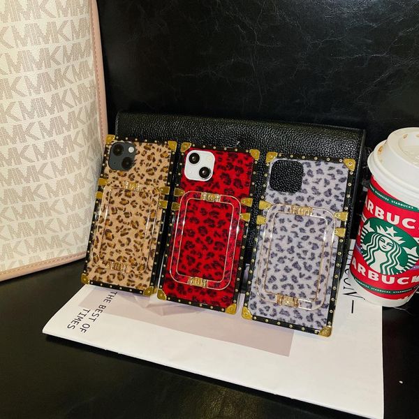 Leopard Print квадратная чехол металлический запястье подставку