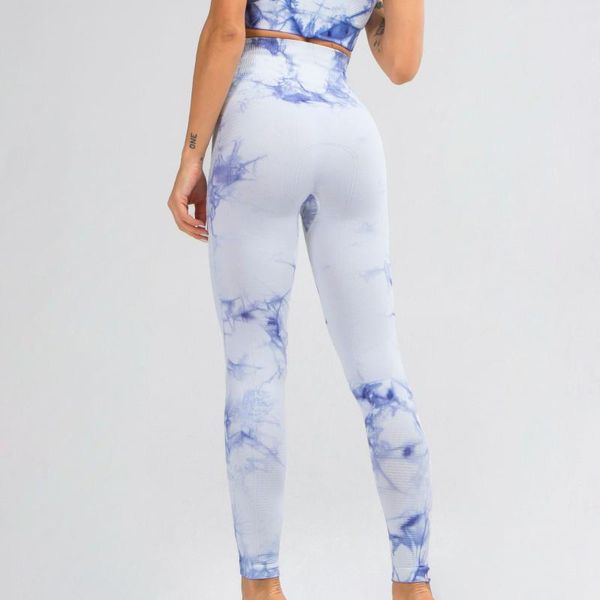 

women high waist tummy control tie dye yoga pants seamless buleggings outfit
