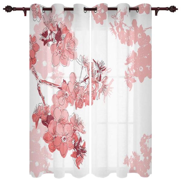 

curtain & drapes japan cherry blossom pink window curtains kids room living panels valance for kitchen
