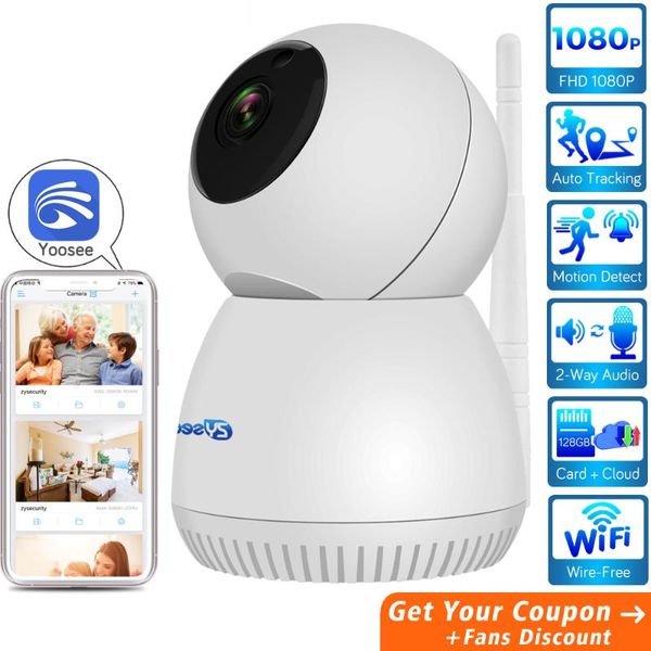 

camera auto tracking smart wireless home security cloud siren alarm audio video surveillance cctv wifi yoosee cameras ip