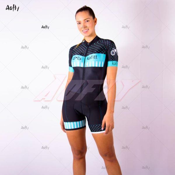 

kafitt2021 triathlon bike short-sleeved ladies riding leotard short jumpsuit rupa sirismo blue clothing sportswear summer racing sets, Black;blue