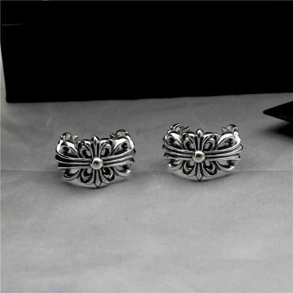 

ring ch croft thai silver old cross cut trendy hip hop couple