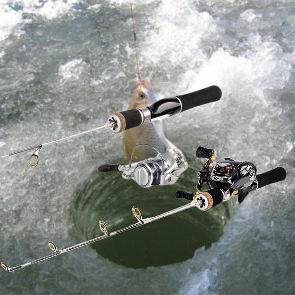 

boat fishing rods 55cm/85cm portable winter ice casting carbon heavy ultrashort solid hard rod reels 1pc