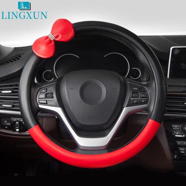 

steering wheel covers lingxun women's car cover four seasons general super fiber leather handle auto supplies la068