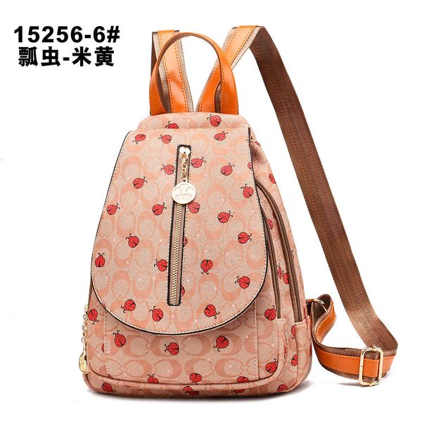 

backpack printed women 2021 korean fashion versatile schoolbag leisure travel bag soft skin watermelon ladybug