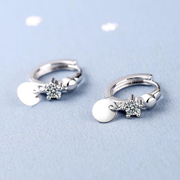 

hoop & huggie women's fashion small lovely earrings geometric shiny crystal zirconia round circle golden/white huggies tiny ear jewelry, Golden;silver