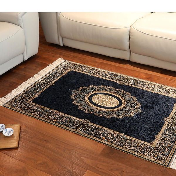 

carpets fangcunjinxiu 3'x4.5' blue sunflower handmade real silk carpet dome of the mosque in cordoba for living rooms and offices