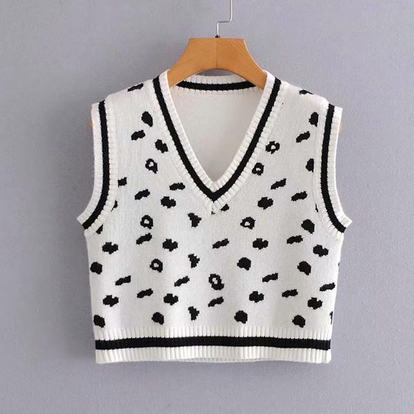 

women's vests 2021 women vest sweater pullover european fashion street youth casual chic student, Black;white