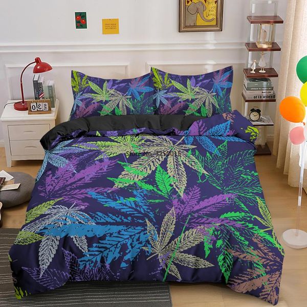 

bedding sets multicolor set leaves duvet cover king  size quilt covers with pillowcase home textiles