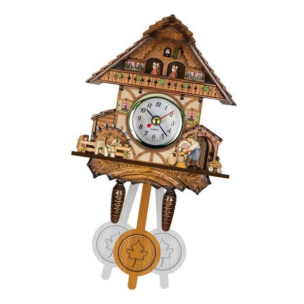 

wall clocks antique wooden cuckoo clock bird time bell swing alarm watch home art decor