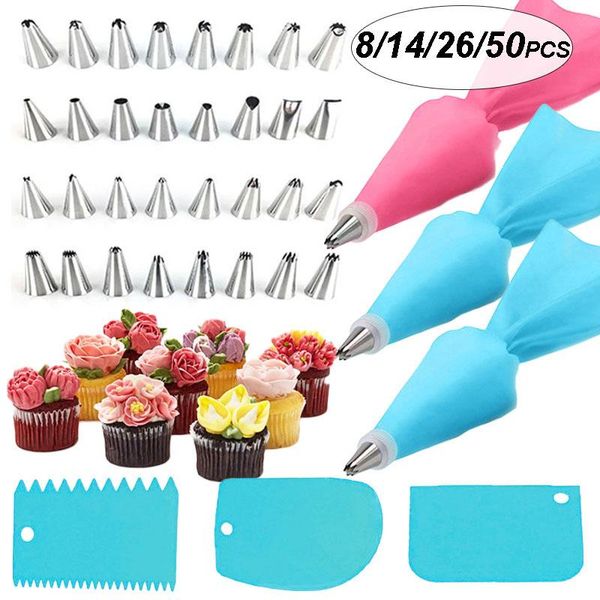 

baking & pastry tools cream nozzles accessories silicone bag tips cake icing piping nozzle kitchen confectionery