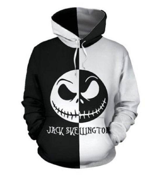 

hoodies christmas eve long sleeve digital 3d printing men's hooded sweater for men and women, Black