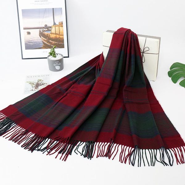 

scarves 2021 women warm classic lattice fashion casual scarfs cashmere couple scarf plaid winter men's business, Blue;gray