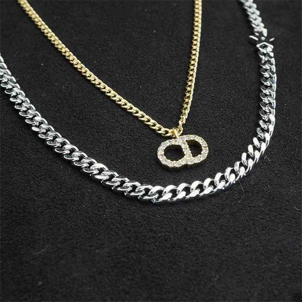 

new star letter double color matching necklace, Silver