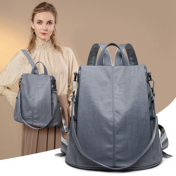 

factory wholesale anti theft backpack women's 2021 new easy to build fashion canvas bag schoolbag oxford multi purpose backpack