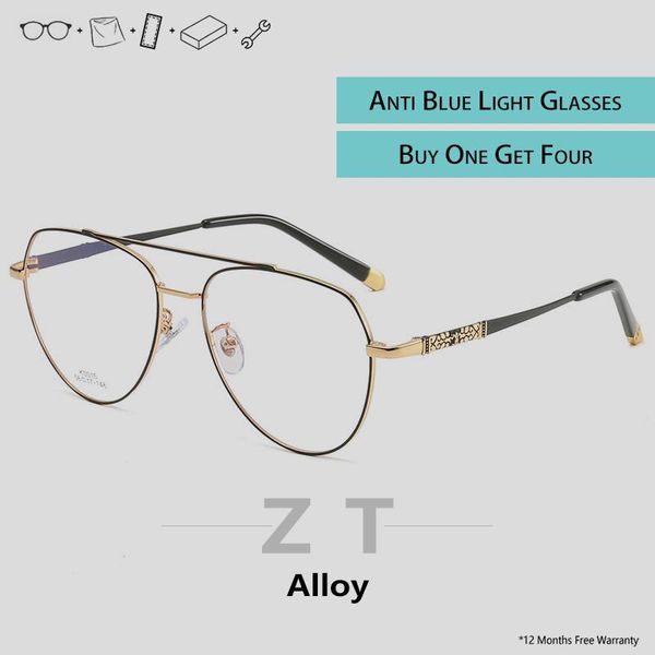 

fashion sunglasses frames men pilot glasses frame optical vintage luxury eyeglasses for anti blue ray, Black