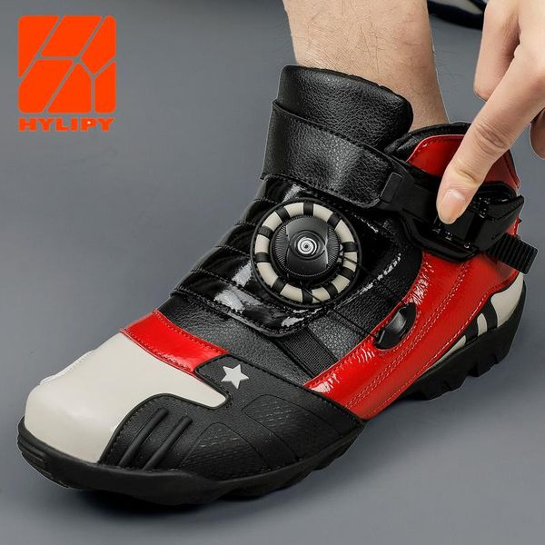 

cycling footwear men motorcycle boots 39-45 off road leather shoes soft microfiber waterproof speed motocross boot non-slip sneaker, Black
