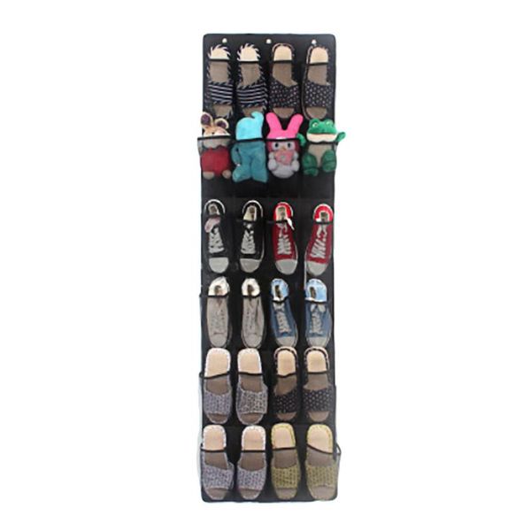 

clothing & wardrobe storage cretive black shoe 24 pocket hanging over door organiser rack tidy space saver box hook