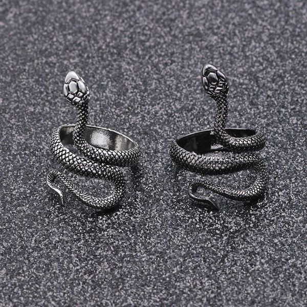 

ring snake s black silver color metal punk open adjustable design animal exaggerated finger for women men party jewelry gift, Golden;silver