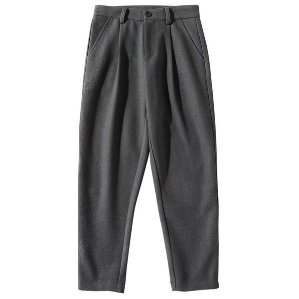 

men's pants man autumn wool suit loose, Black