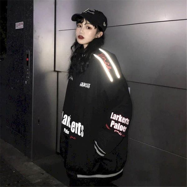 

women's jackets functional punk men's and women's baseball clothes, bf large jacket, hip hop casual wear, spring autumn, in 2, Black;brown