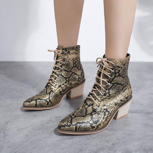 

boots cowboy for women autumn fashion pointed toe ankle thick heel 2021 bandage womens casual shoes, Black