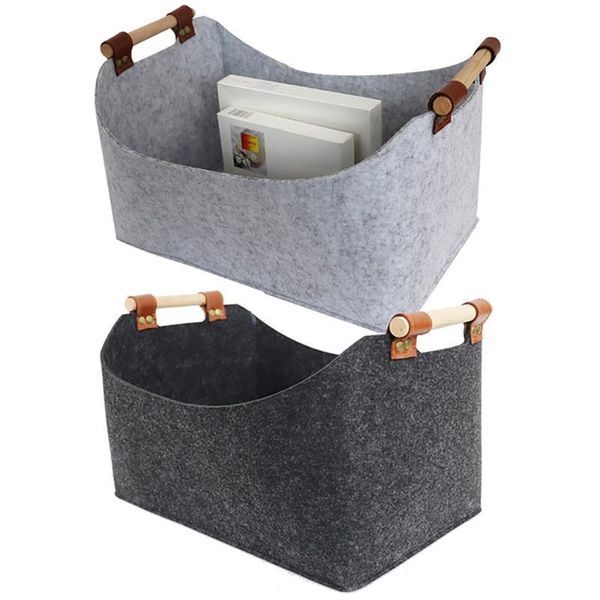 

felt laundry basket for bathroom clothes storage bin with handle bedroom closet clothing toy sundries box baskets