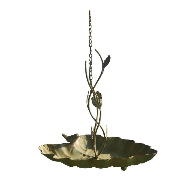 

other bird supplies hanging garden retro leaf feeder iron feeders water food pet bowl basket distressed green