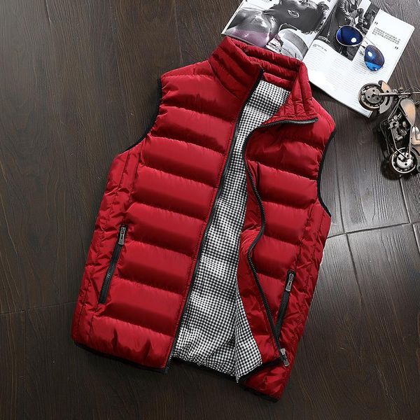 

men's vests fashion men jacket sleeveless vest male cotton thicken waistcoat outdoor casual coat thick, Black;white