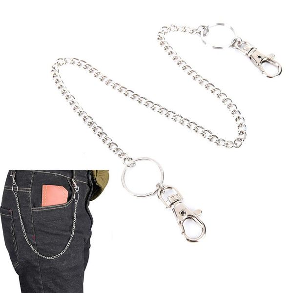

keychains 49cm fashion long metal wallet belt key chain rock punk trousers keychain hipster jean hiphop chains jewelry, Silver