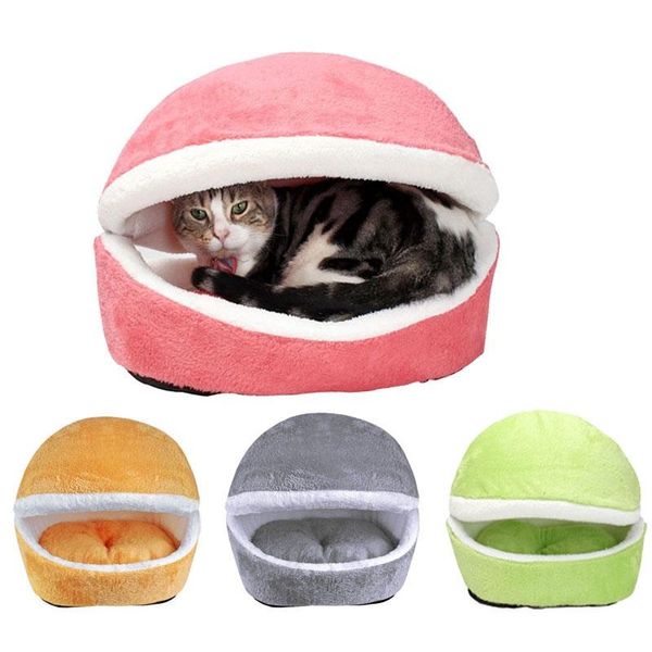 

cat beds & furniture pet plush warm soft winter for house cotton kitten cave bed and puppy nest bedding sleeping bag kennel blanket cushions