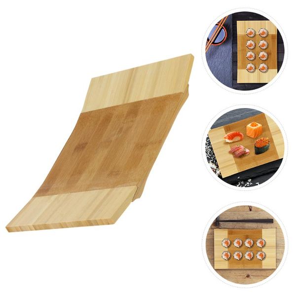 

dishes & plates 1pc bamboo sushi dish practical serving (log color)
