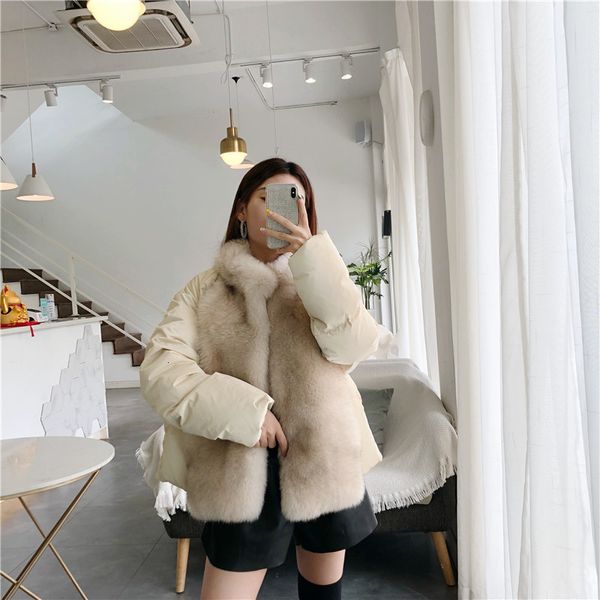 

women's trench coats full sleeve mode duck down blazers chic personality warm wind design of women and, Tan;black