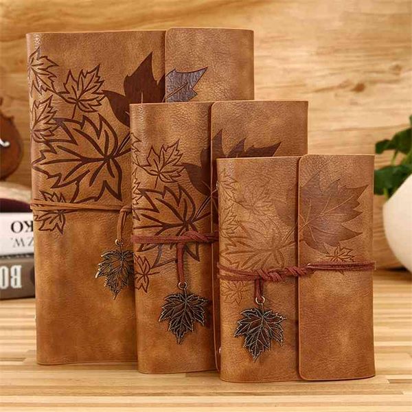 Viaggiatori Vintage Notebook PU Leather Blank Kraft Diary Note Book Journal Sketchbook Cancelleria Materiale scolastico per ufficio A7 / A6 / A5 210611