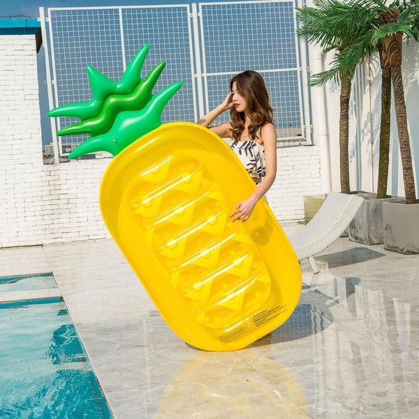 

inflatable floats & tubes yellow pineapple shape pvc material water bed floating row