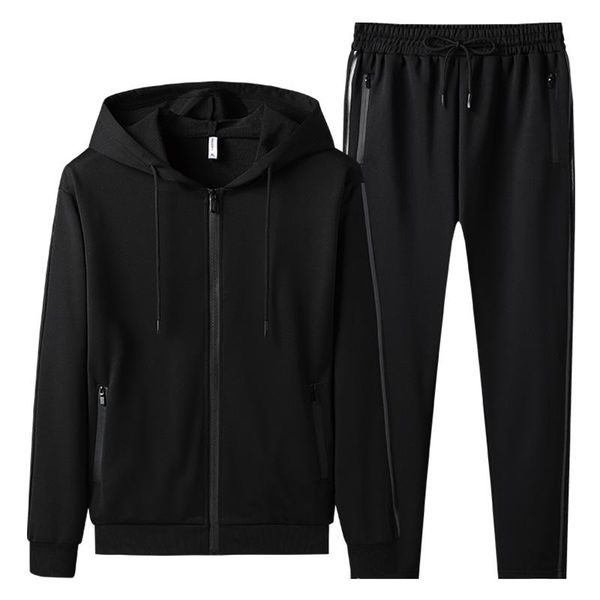

men's tracksuits 2021 man's casual tracksuit xxxl men sets hoodies and pants two piece zipper hooded sweatshirt outfit sportswear, Gray