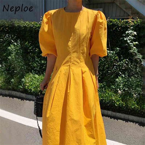 

o neck pullover short sleeve dress women high waist hip a line vestidos summer solid robe all match loose 210422, Black;gray