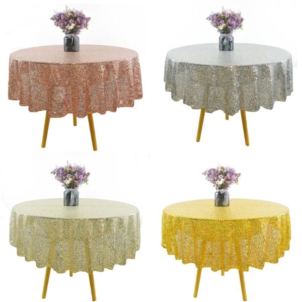 

table cloth round/rectangle sequin tablecloth glitter for wedding decoration party banquet home decor tea dining